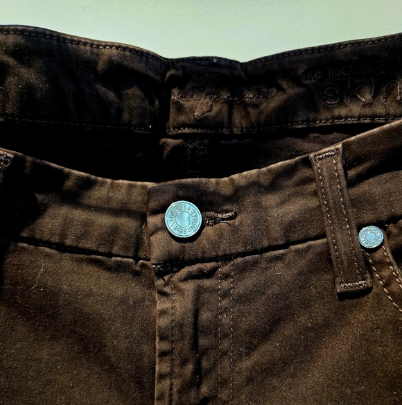 7 For All Mankind Brown Pants Mid Rise Skinny - Picture 9 of 11